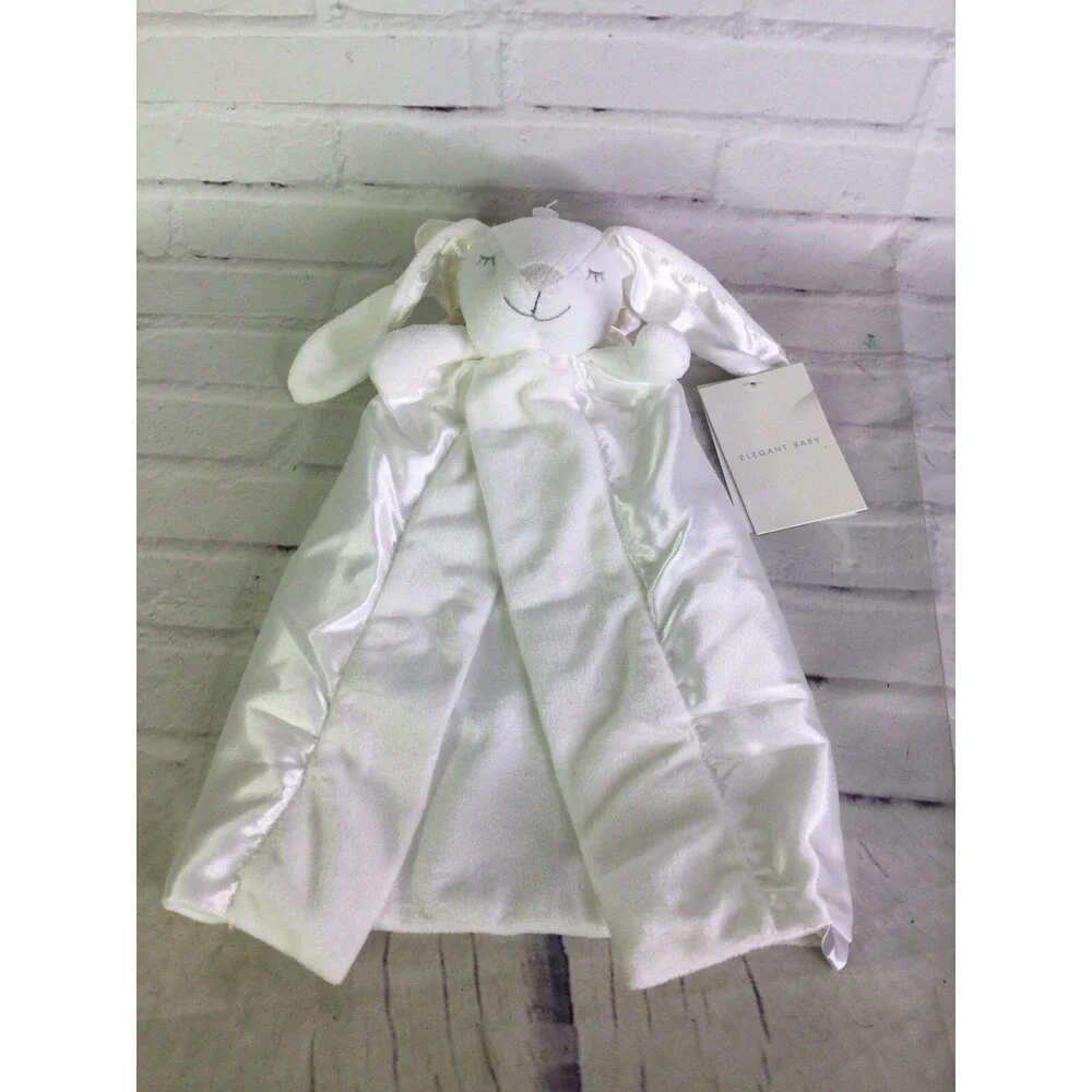 Elegant Baby White Mini Prayer Bunny Rabbit Mini Blankie Lovey Blanket Plush